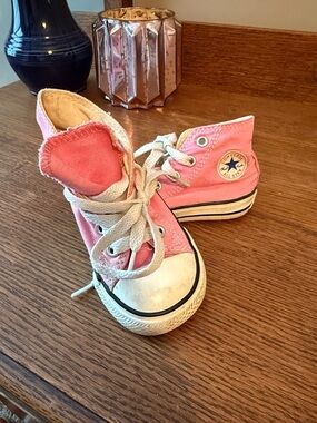 Converse Kids Pink High-Top Sneakers with White Toe